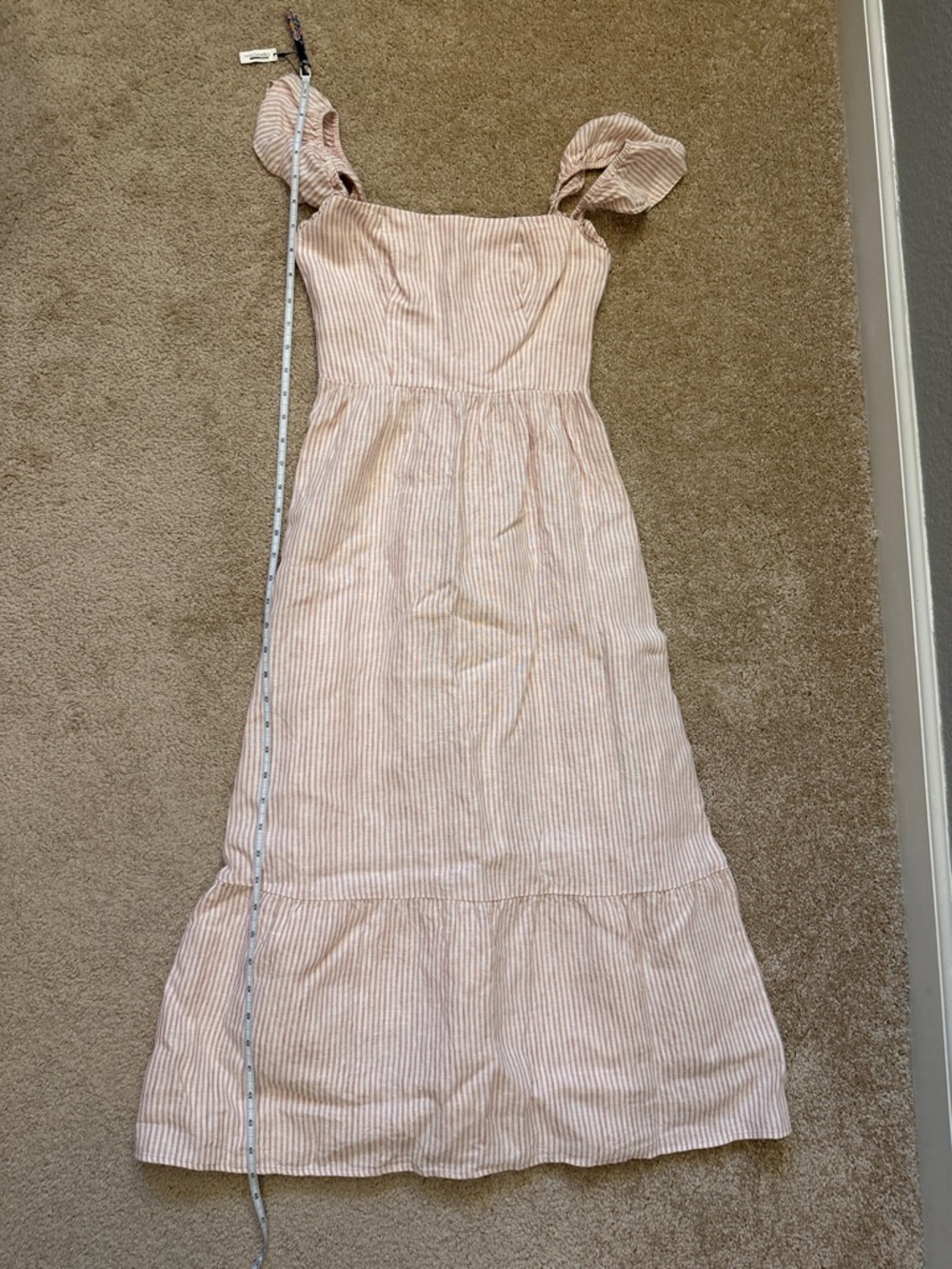 Reformation Lucila Linen Dress Square Neck Size 0 - Picture 8 of 10